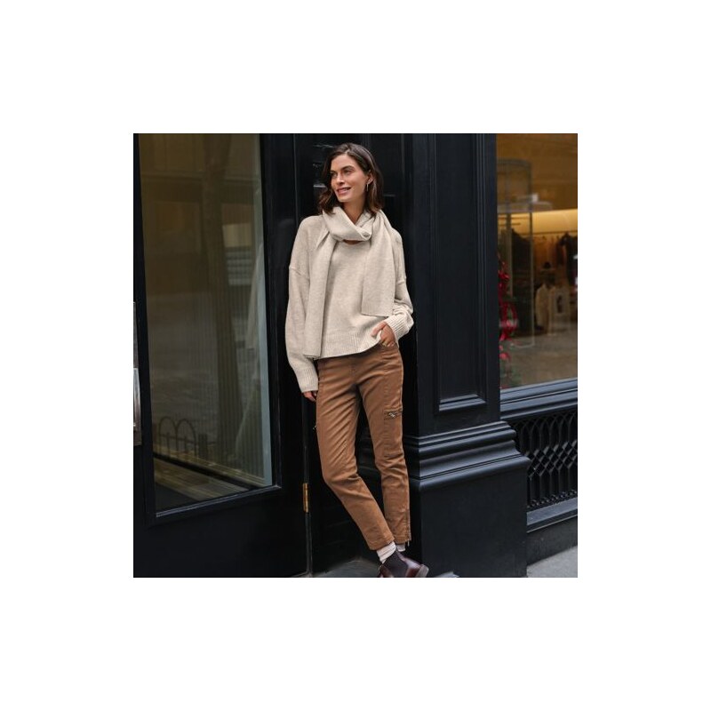 7/8 Slim Leg Cargo Chinos, Women, size: 10, petite, Brown, Cotton 115261939