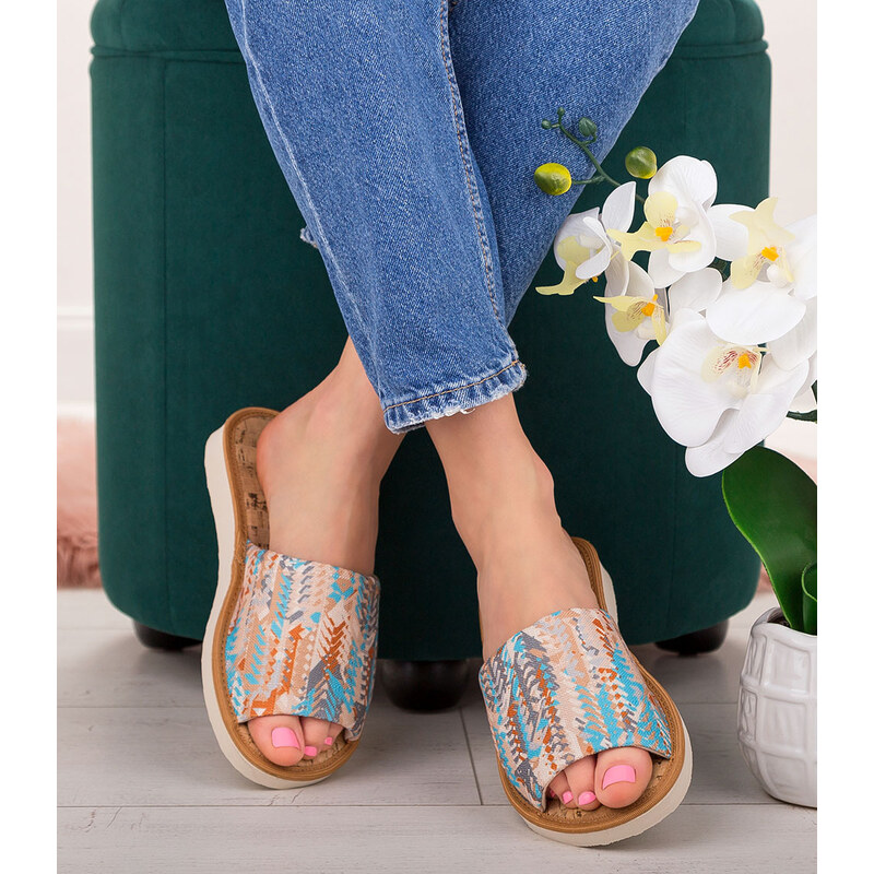 Dámské pantofle Natural Style NS-019 Ethno Korek 113638122