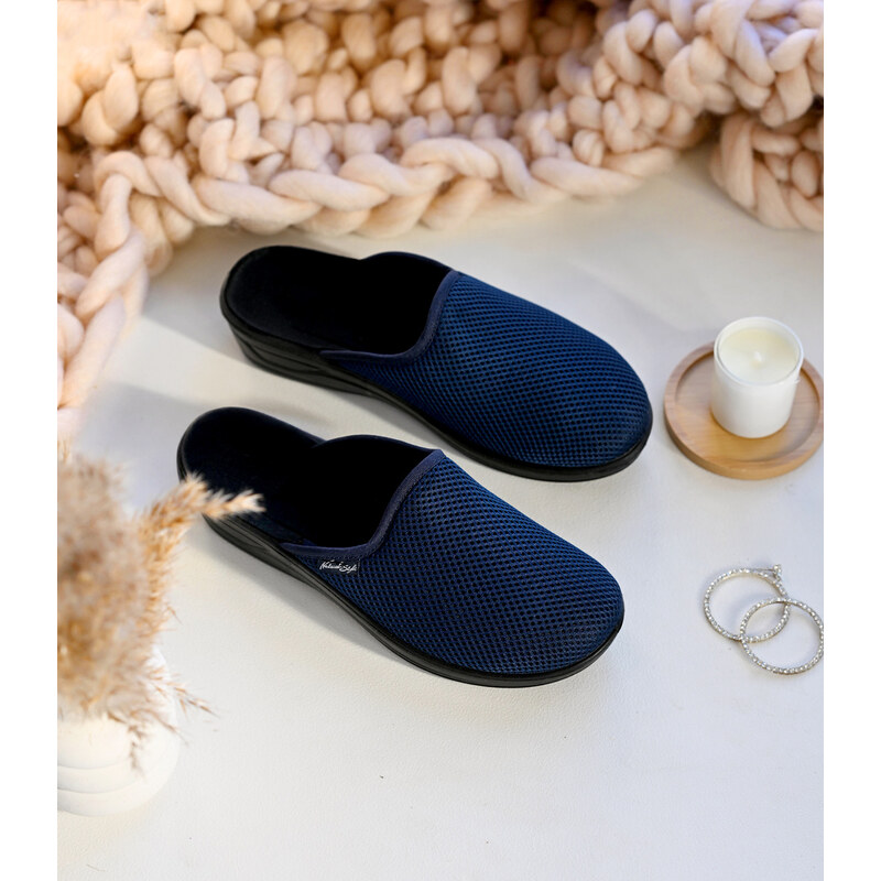 Dámské pantofle Natural Style NS-709 modré 113638126