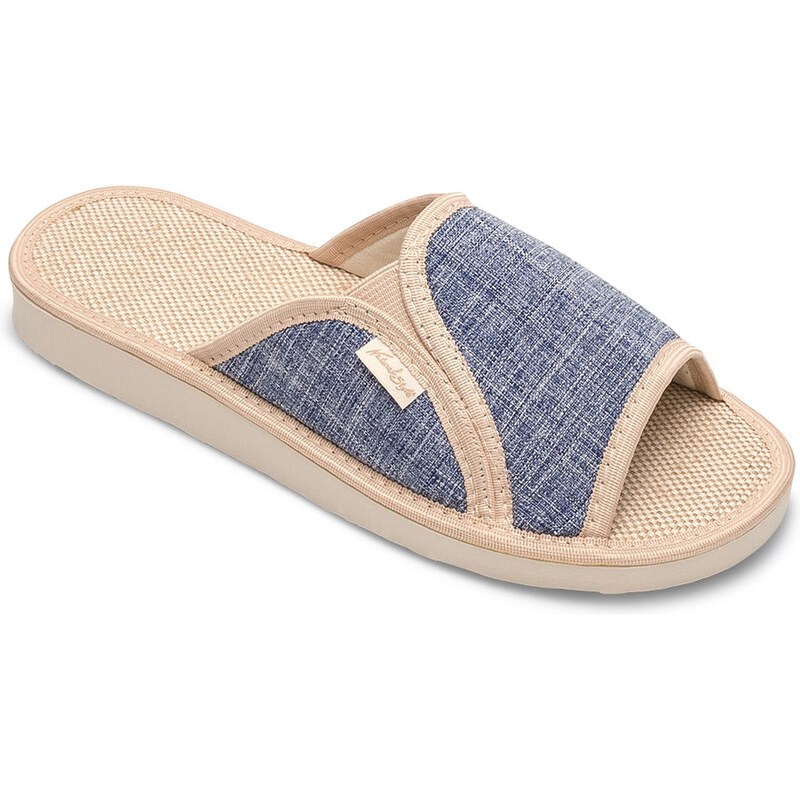 Dámské pantofle Natural Style NS-007 modro-béžové 113638252