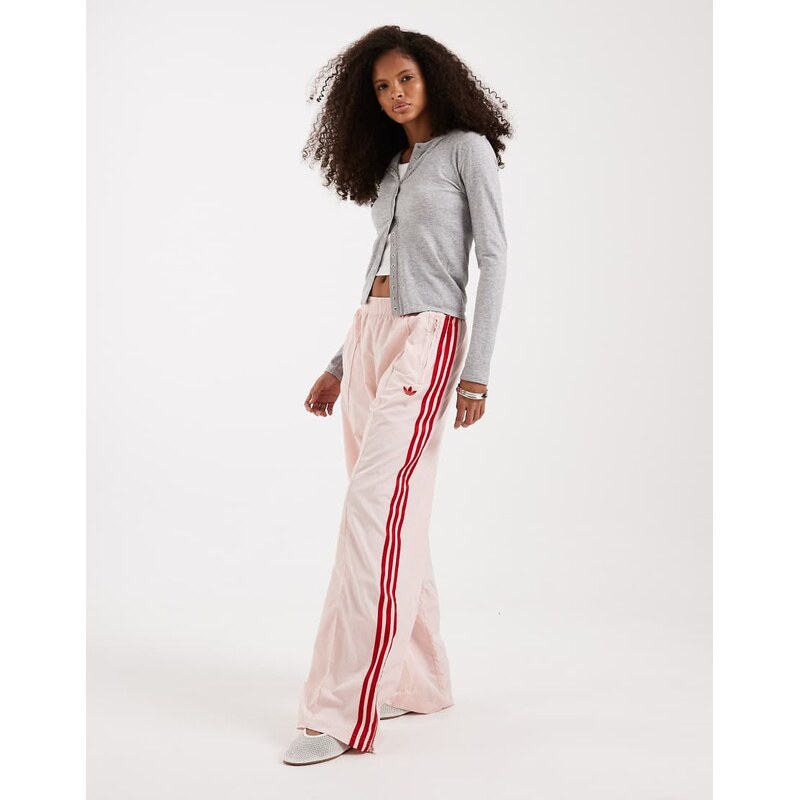 adidas Originals Firebird loose nylon track pants in pink and