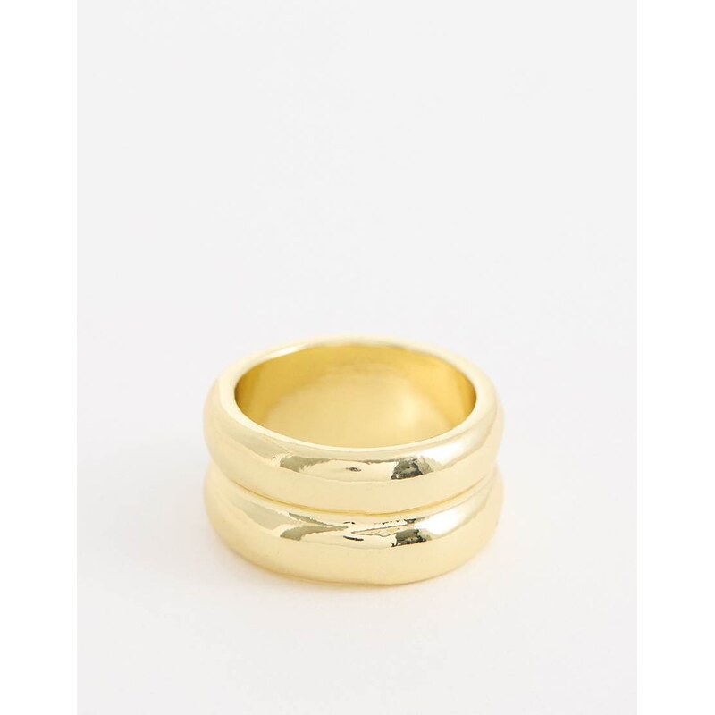 ASOS DESIGN ring with double band design in gold tone