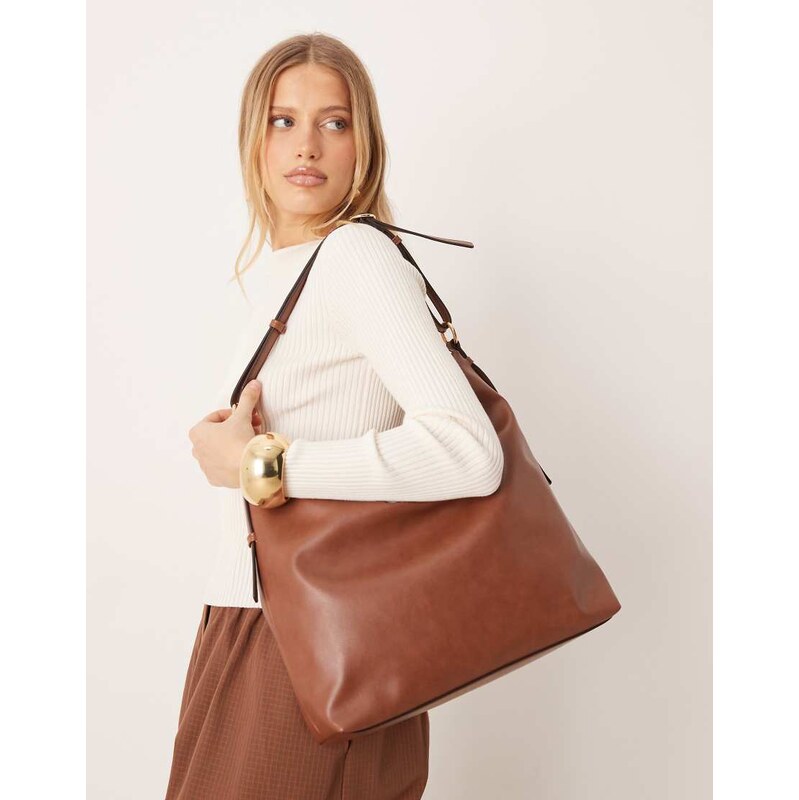 Accessorize slouchy shoulder bag in tan-Brown 113650146
