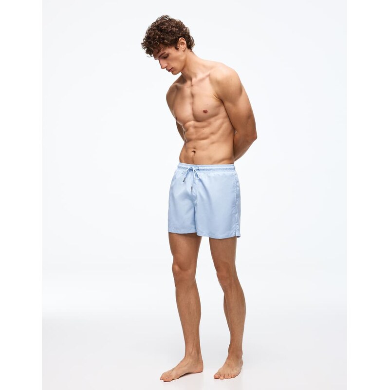 Bershka Basic swim shorts in light blue