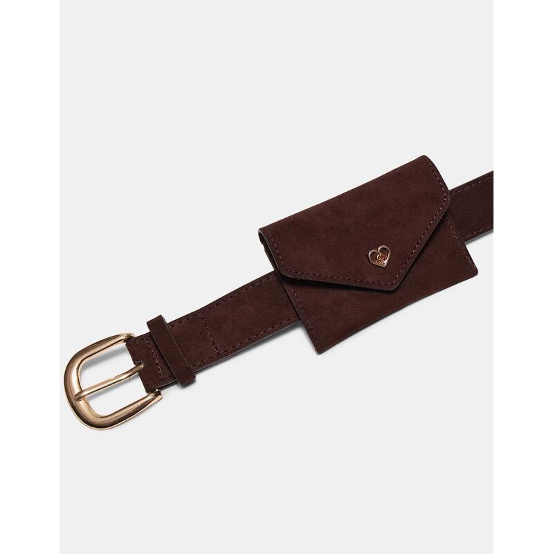 Stradivarius Belt with purse appliqué in brown 113650387