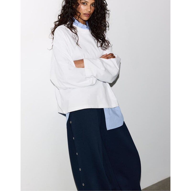 Stradivarius Oversize shirt in sky blue 113638746