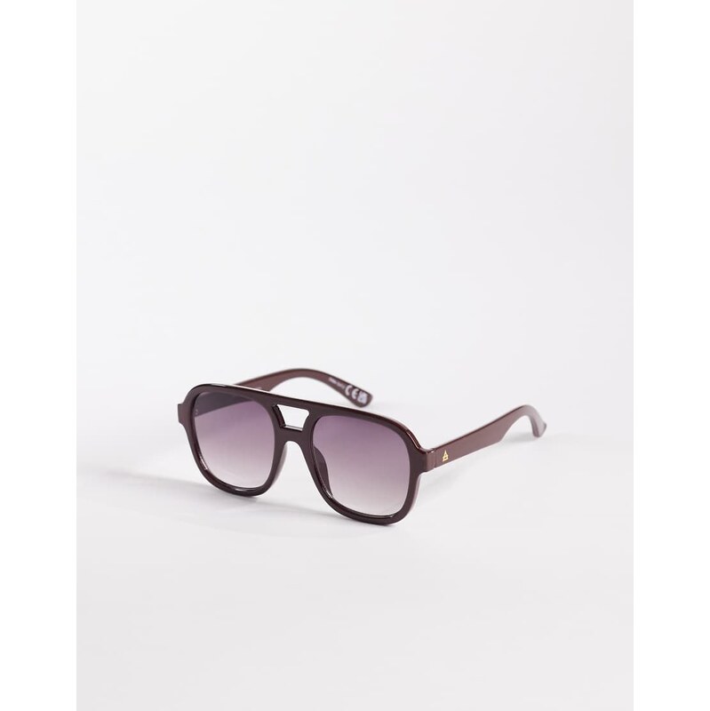 AIRE whirlpool aviator sunglasses in burgundy with smoke lens-Red 113664041