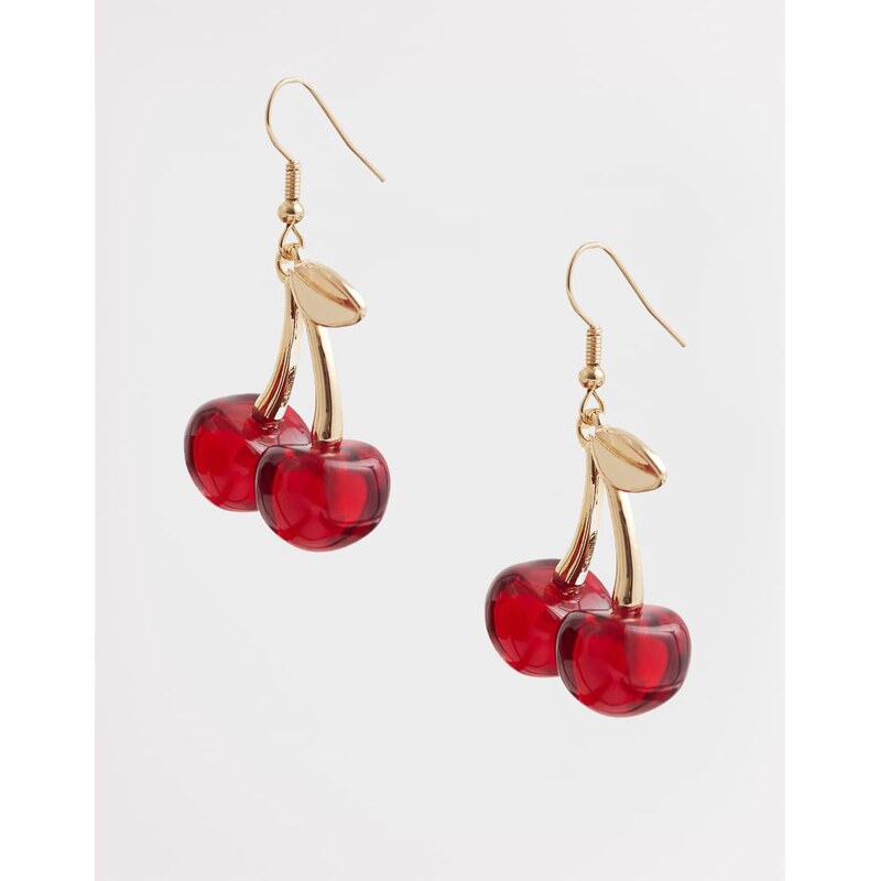 Accessorize resin cherry drop earrings in red 114259932