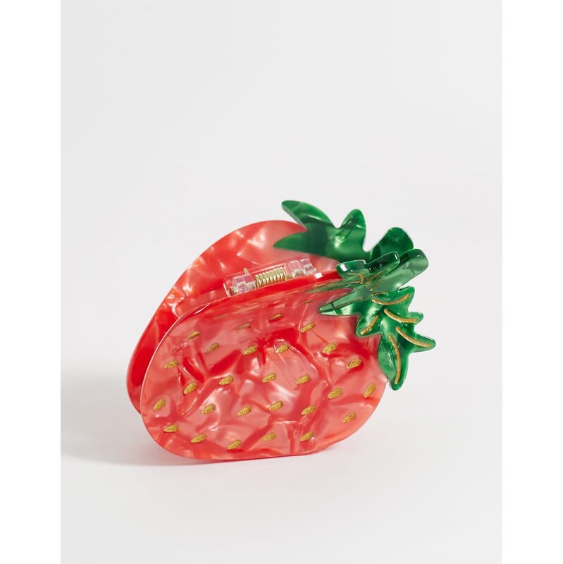 Accessorize farm strawberry hair claw clip in red
