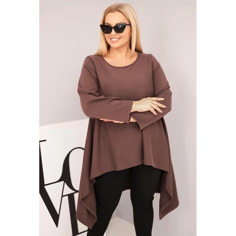 MladaModa Bavlněná oversize tunika s asymetrickým střihem model