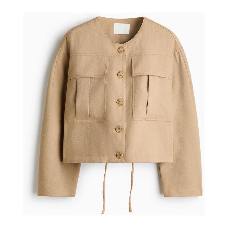 H&M - Bunda bez límce - béžová 113641165