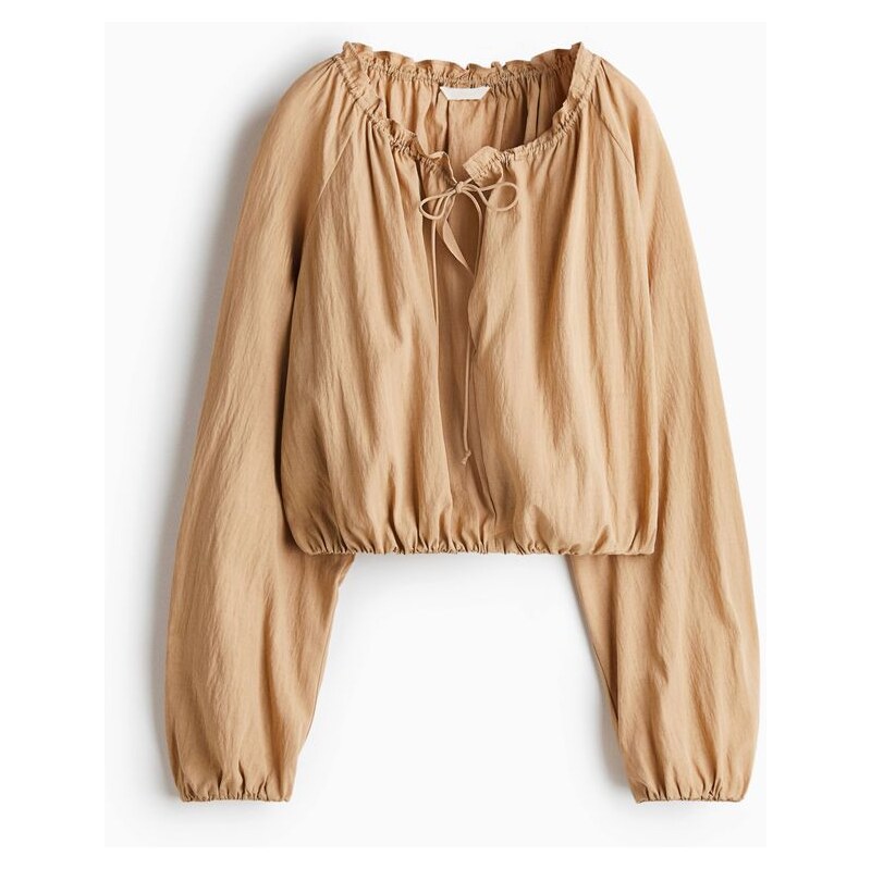 H&M - Halenkas bublinovým lemem - béžová 113641201