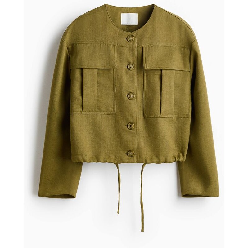 H&M - Bunda bez límce - zelená 113641237