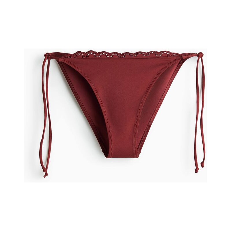 H&M - Zavazovací bikinové kalhotky Cheeky Tanga - Tmavě Červená