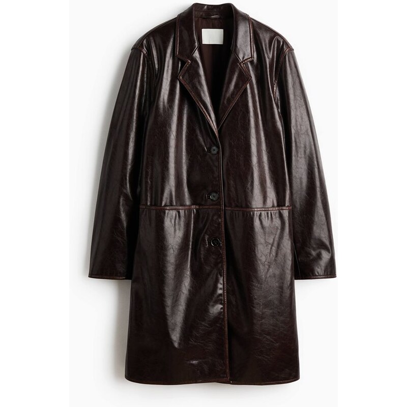 H&M - Kabát z potažené látky - hnědá 113641359