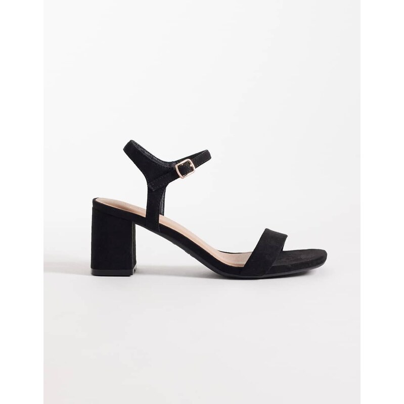 New Look blocked heeled sandal in black