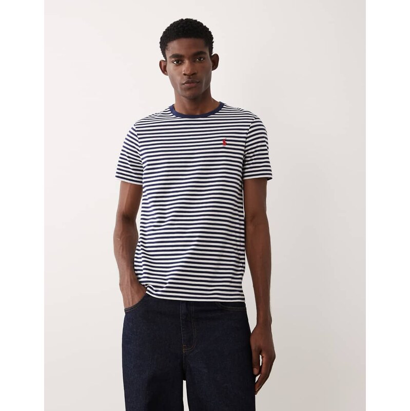 Polo Ralph Lauren icon logo stripe pima cotton t-shirt custom