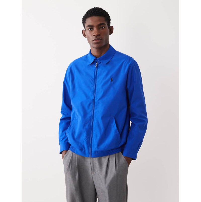 Polo Ralph Lauren icon logo zip up windbreaker in royal blue