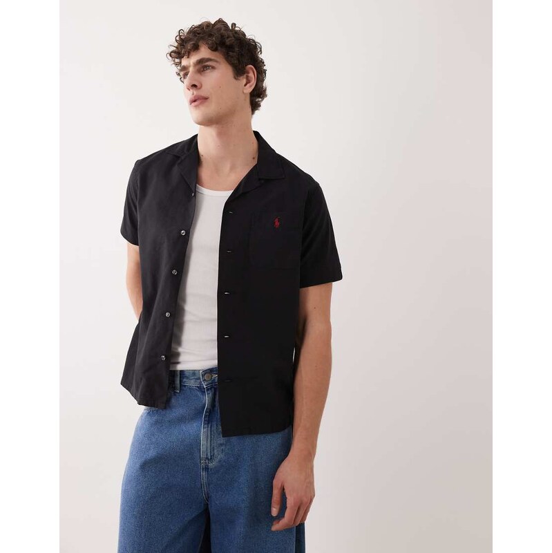 Polo Ralph Lauren short sleeve cotton shirt in black