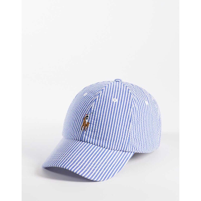 Polo Ralph Lauren icon logo seersucker baseball cap in cruise