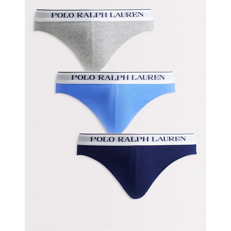 Polo Ralph Lauren 3 pack briefs in blue navy and grey-Multi