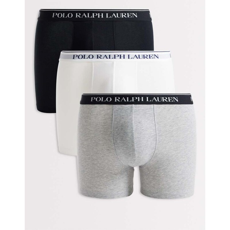 Polo Ralph Lauren 3 pack of stretch cotton boxer briefs in black