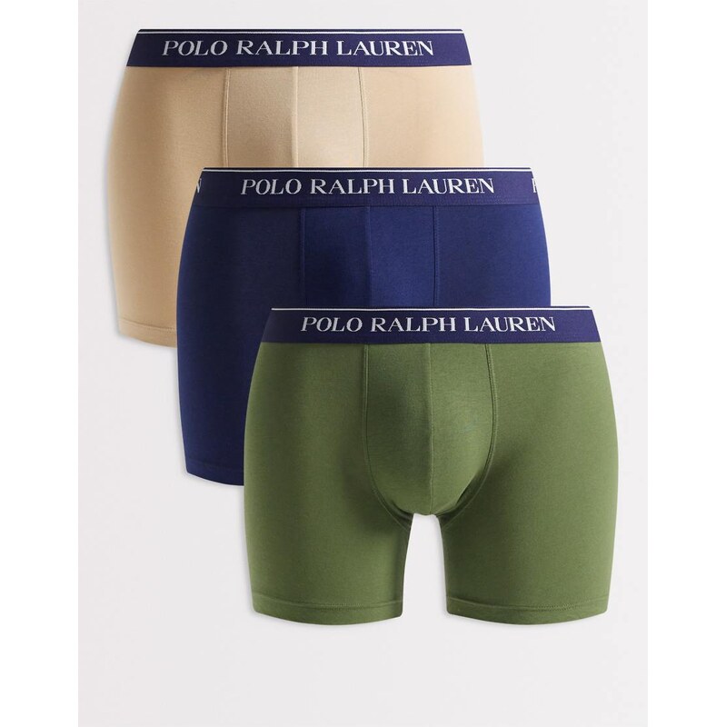 Polo Ralph Lauren 3 pack tonal logo boxer briefs in multi
