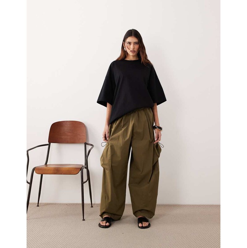 ARRANGE drawcord utility trouser in khaki-Green 115519117