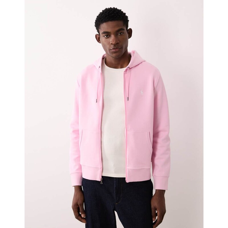 Polo Ralph Lauren icon logo full zip hoodie in pink