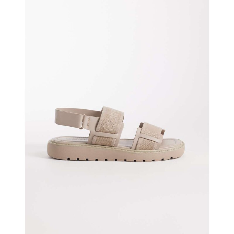 Calvin Klein Jeans square toe sandal with canvas straps and bold logo 113650277