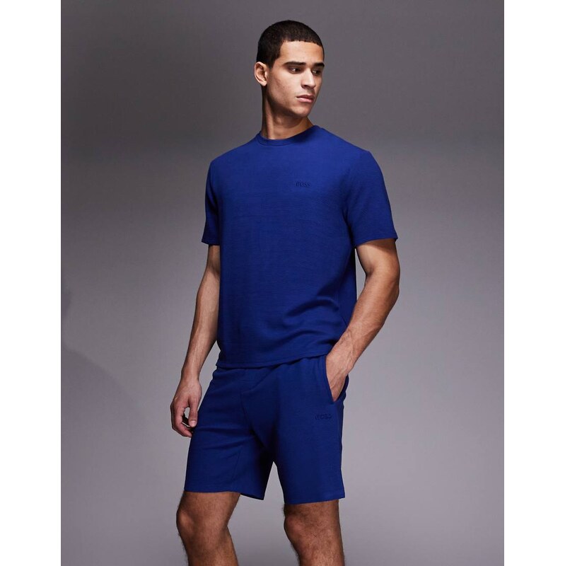 BOSS Orange BOSS Bodywear rib lounge shorts in blue
