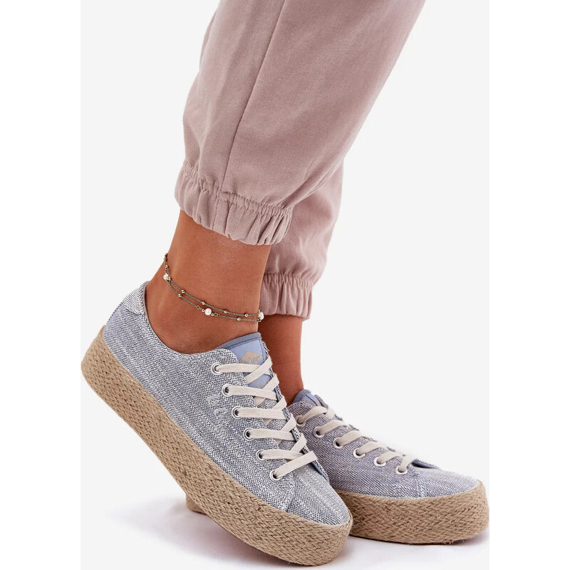 Kesi Modré dámské trampky na platformě s pleteným detailem Lee Cooper 113642496