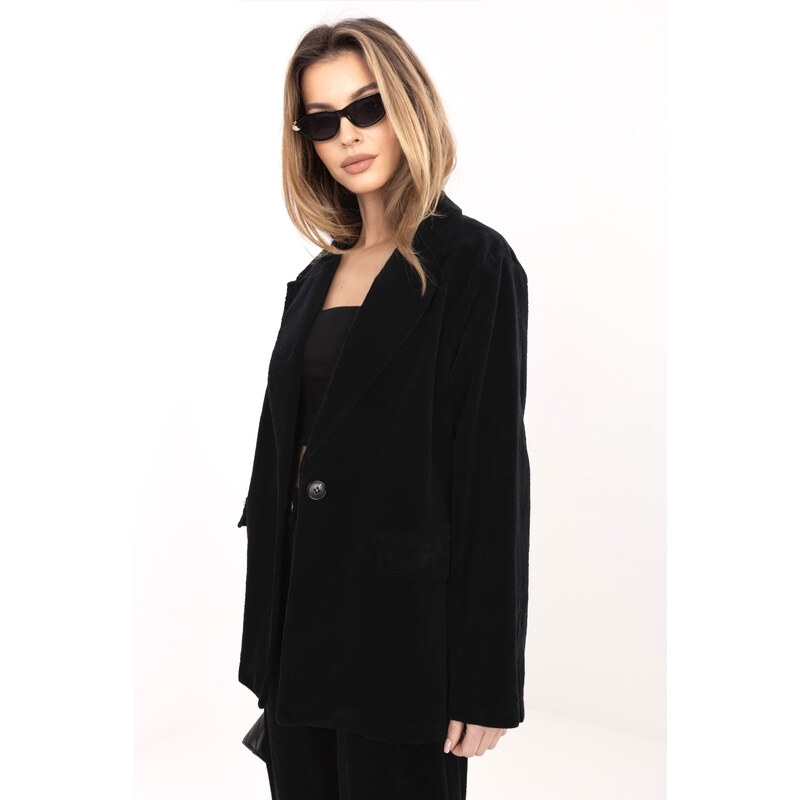 Černé strukturované sako oversize RUE PARIS 113644791
