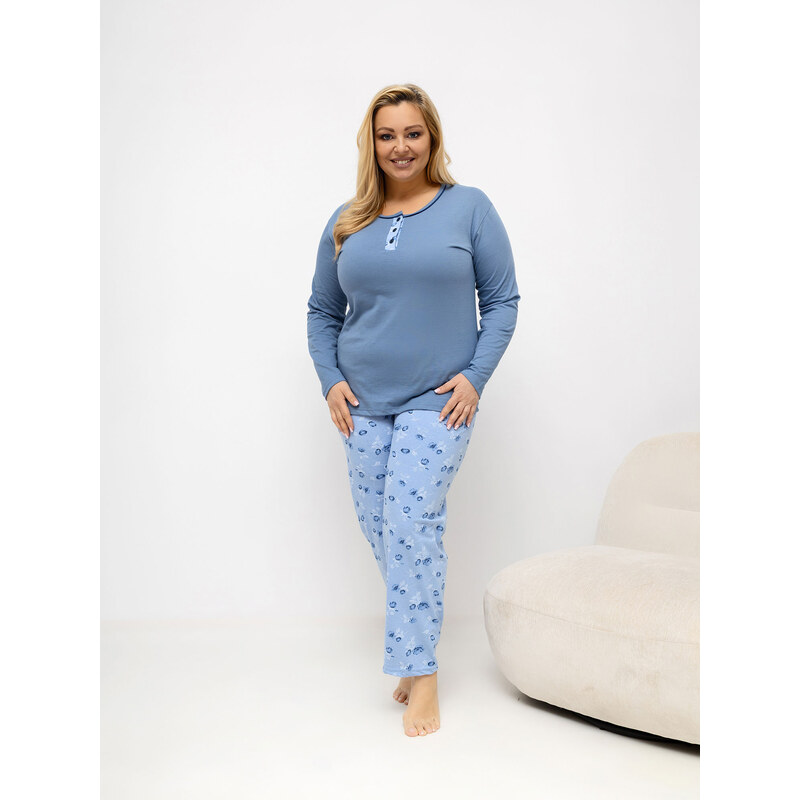Forever Pink Modré plus size pyžamo DU-PI-FP-510.13