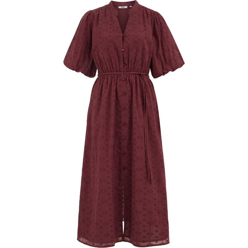 WE Fashion Košilové šaty tmavě červená
