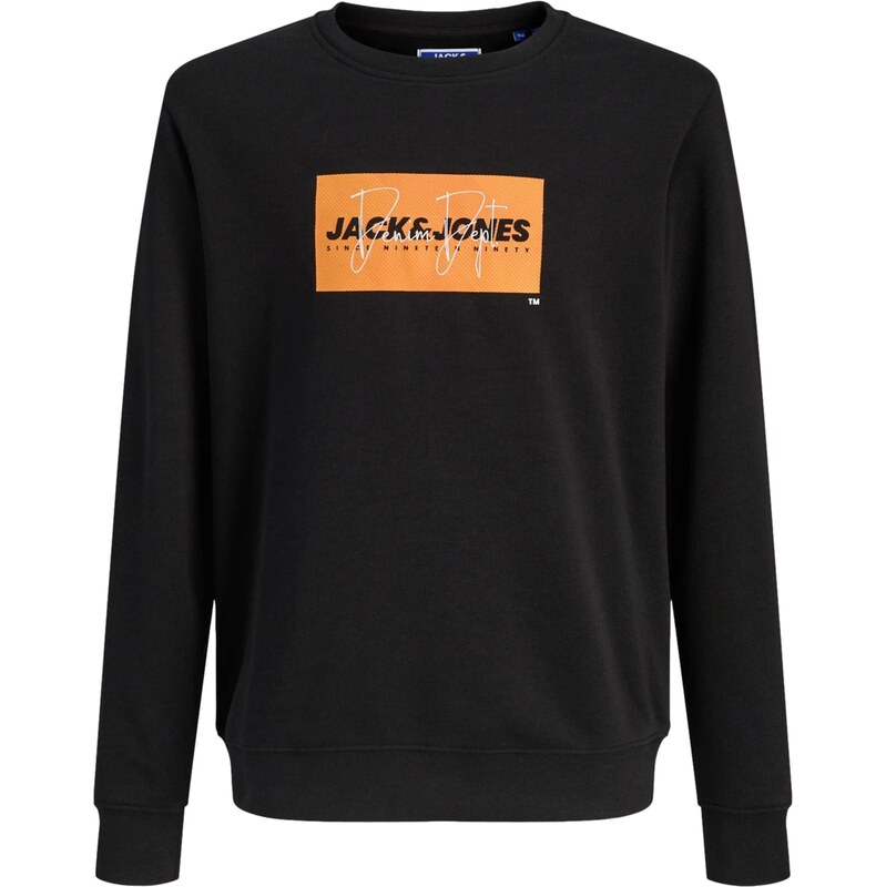 Jack & Jones Junior Mikina Cole oranžová / černá