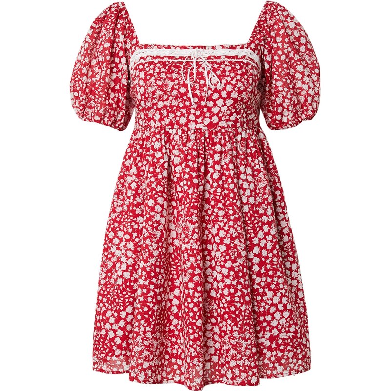 Abercrombie & Fitch Letní šaty červená / bílá