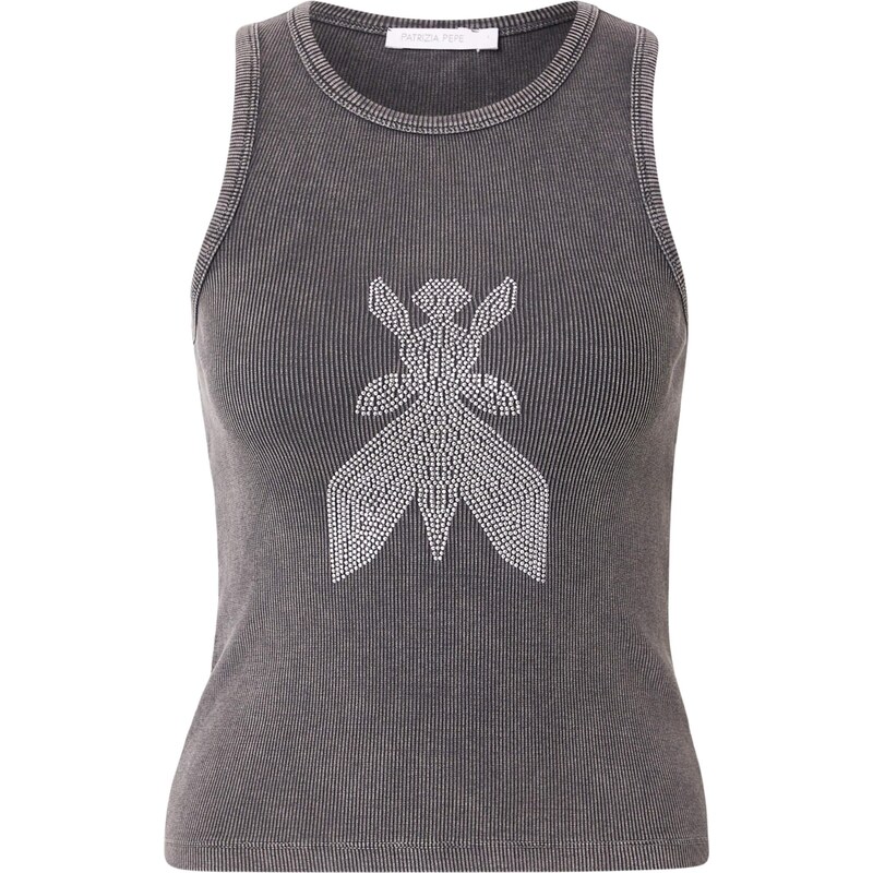 PATRIZIA PEPE Top MAGLIA kámen / stříbrná 113649637