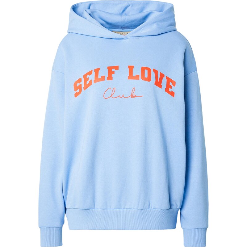 Smith&Soul Mikina Self Love nebeská modř / korálová