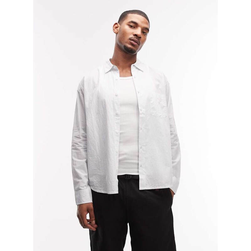 Obey isaac woven long sleeve shirt in blue