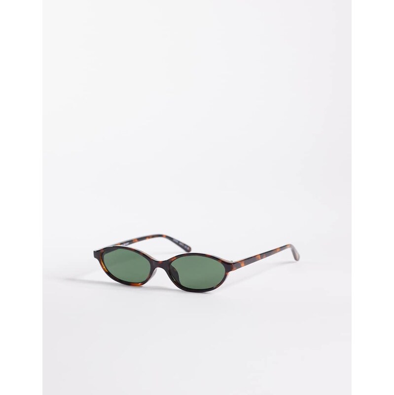 AIRE earthshine slim oval sunglasses in tortoiseshell with green lens 113664043