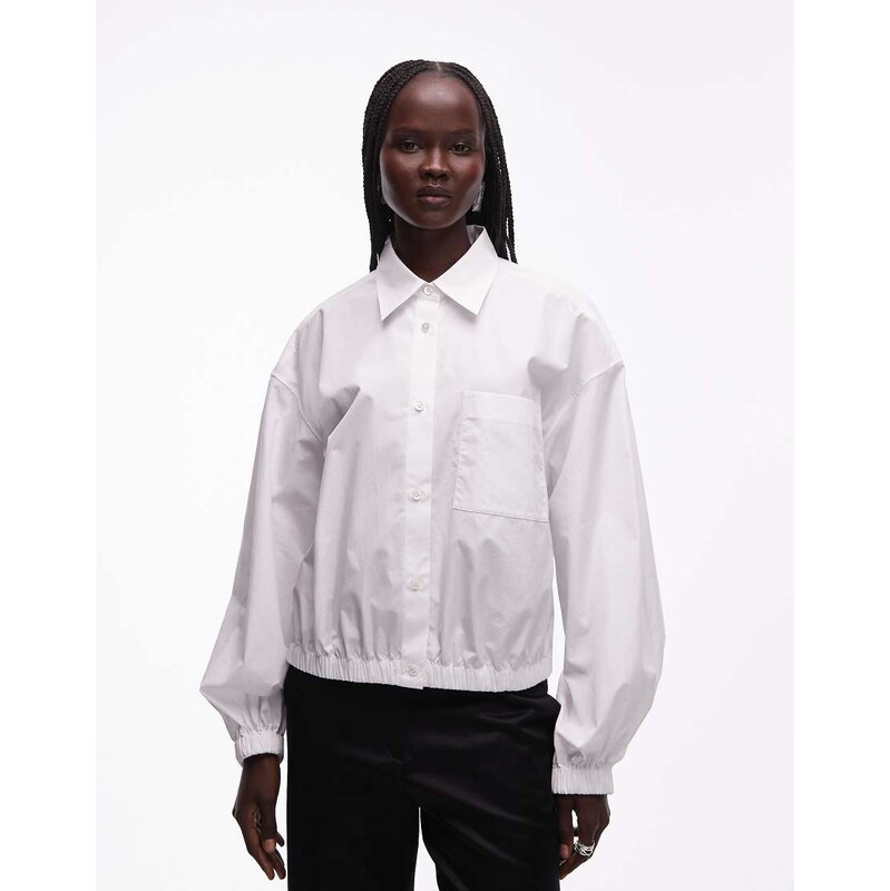 ARKET bubble hem shirt in white 114811783