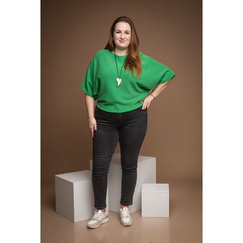 Italy fashion Oversize svetr BRIDGET Barva: trávově zelená,
