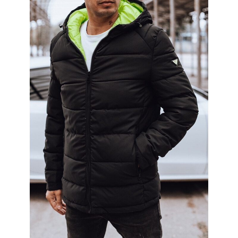 Pánská prošívaná zimní bunda s kapucí černá FashionStreet TX4892