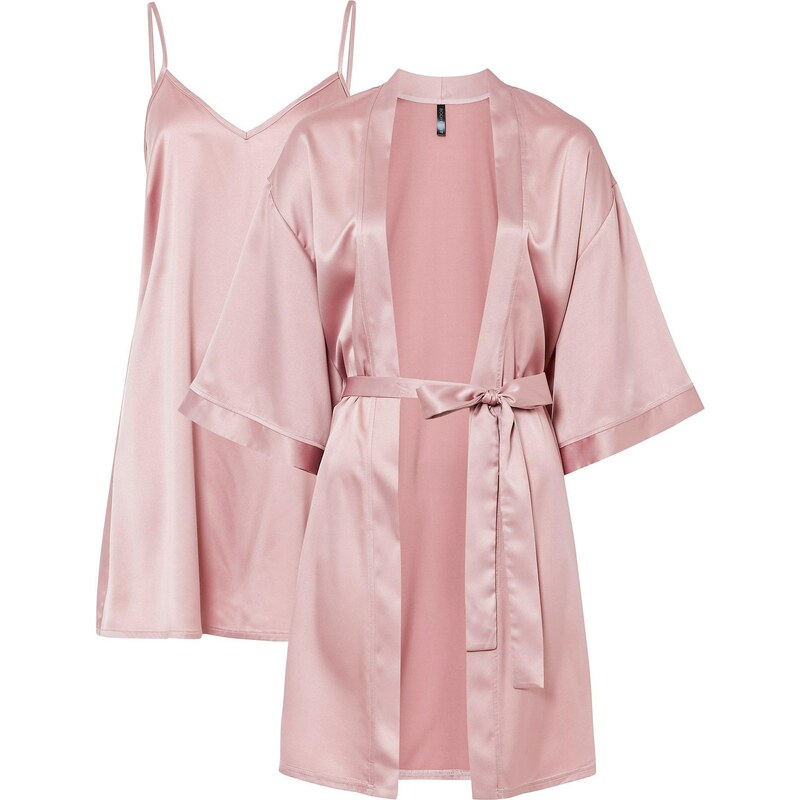 bonprix Souprava: Kimono a negližé (2dílná souprava) růžová Žena 114211218