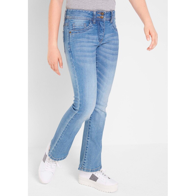 bonprix Džíny Bootcut, Mid Waist modrá Dívky