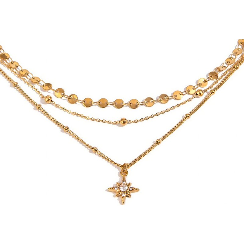ELENYS Stella – pozlacený náhrdelník 18K žluté zlato 108386387