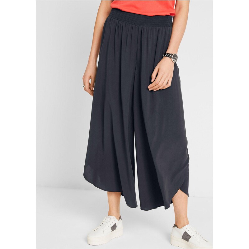 bonprix Kalhoty Culotte, délka k lýtkům, z měkké viskózy šedá Žena 48649355