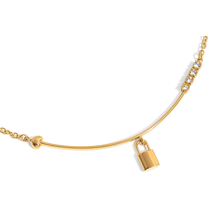 ELENYS Amora Lock – pozlacený náhrdelník 18K žluté zlato 110971126