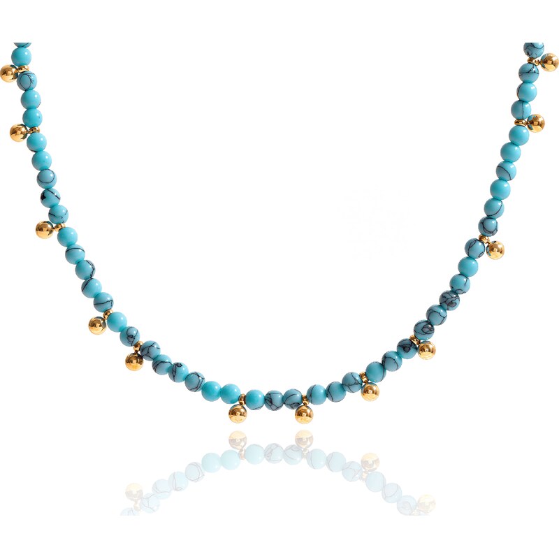 ELENYS Aqualis Beads – pozlacený náhrdelník 18K žluté zlato 110970245